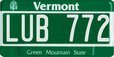 VT license plate LUB772