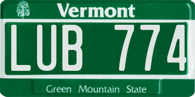 VT license plate LUB774