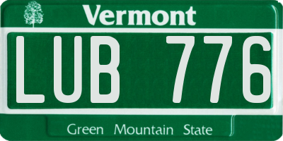 VT license plate LUB776