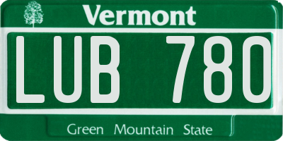VT license plate LUB780