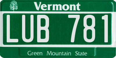 VT license plate LUB781