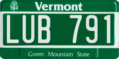 VT license plate LUB791
