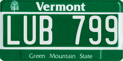 VT license plate LUB799