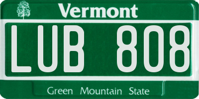 VT license plate LUB808