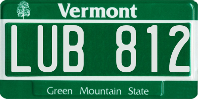 VT license plate LUB812