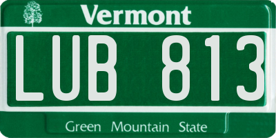 VT license plate LUB813