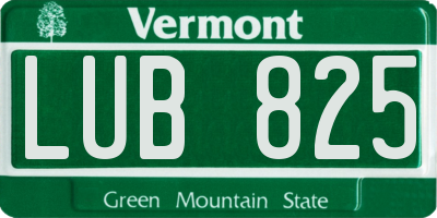 VT license plate LUB825