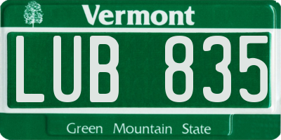 VT license plate LUB835