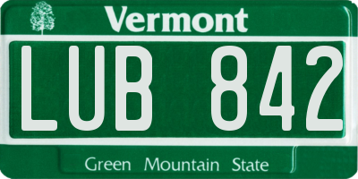 VT license plate LUB842