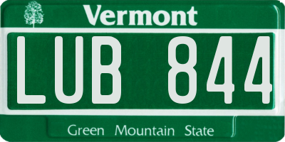 VT license plate LUB844