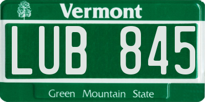 VT license plate LUB845