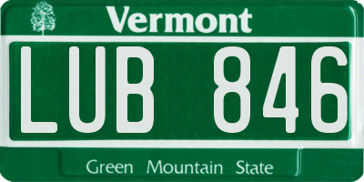 VT license plate LUB846