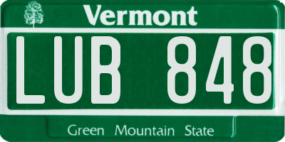 VT license plate LUB848