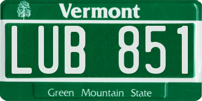 VT license plate LUB851