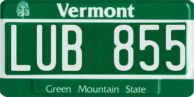 VT license plate LUB855