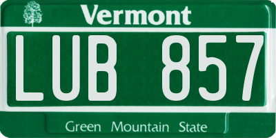VT license plate LUB857