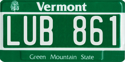 VT license plate LUB861