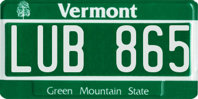 VT license plate LUB865