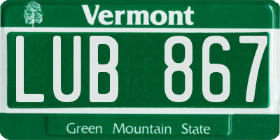 VT license plate LUB867