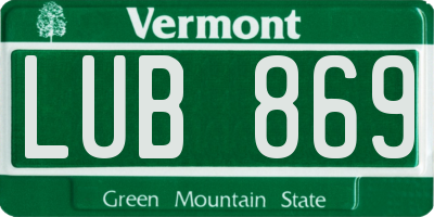 VT license plate LUB869