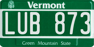 VT license plate LUB873