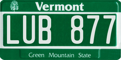 VT license plate LUB877