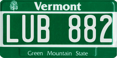 VT license plate LUB882