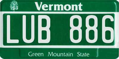VT license plate LUB886