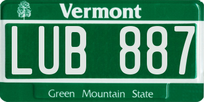 VT license plate LUB887