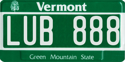 VT license plate LUB888