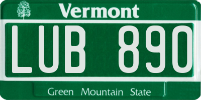 VT license plate LUB890
