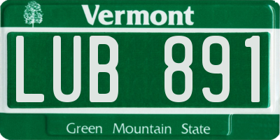 VT license plate LUB891