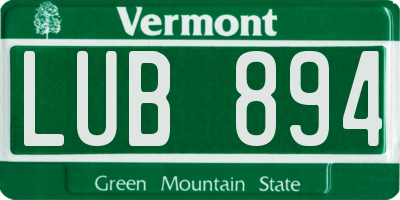 VT license plate LUB894