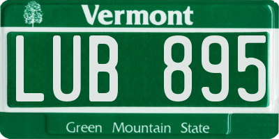 VT license plate LUB895