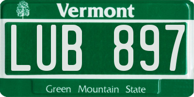 VT license plate LUB897
