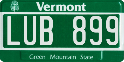 VT license plate LUB899