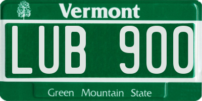 VT license plate LUB900