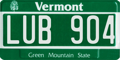 VT license plate LUB904