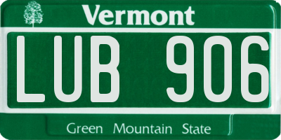 VT license plate LUB906