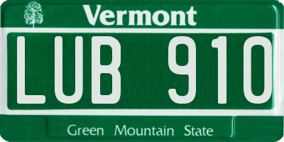 VT license plate LUB910