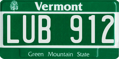 VT license plate LUB912