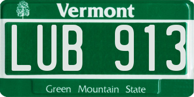 VT license plate LUB913