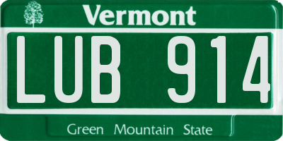 VT license plate LUB914
