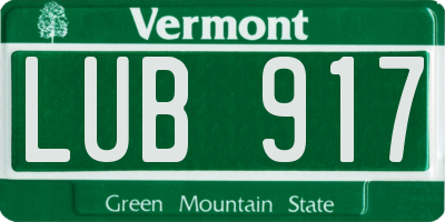 VT license plate LUB917