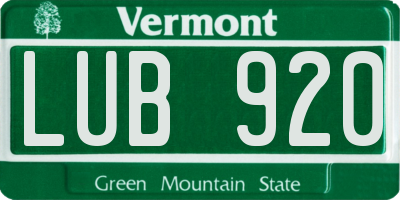 VT license plate LUB920