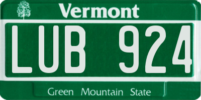 VT license plate LUB924