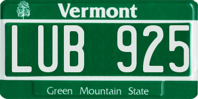 VT license plate LUB925