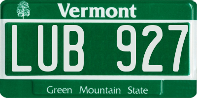 VT license plate LUB927