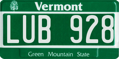 VT license plate LUB928