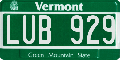 VT license plate LUB929